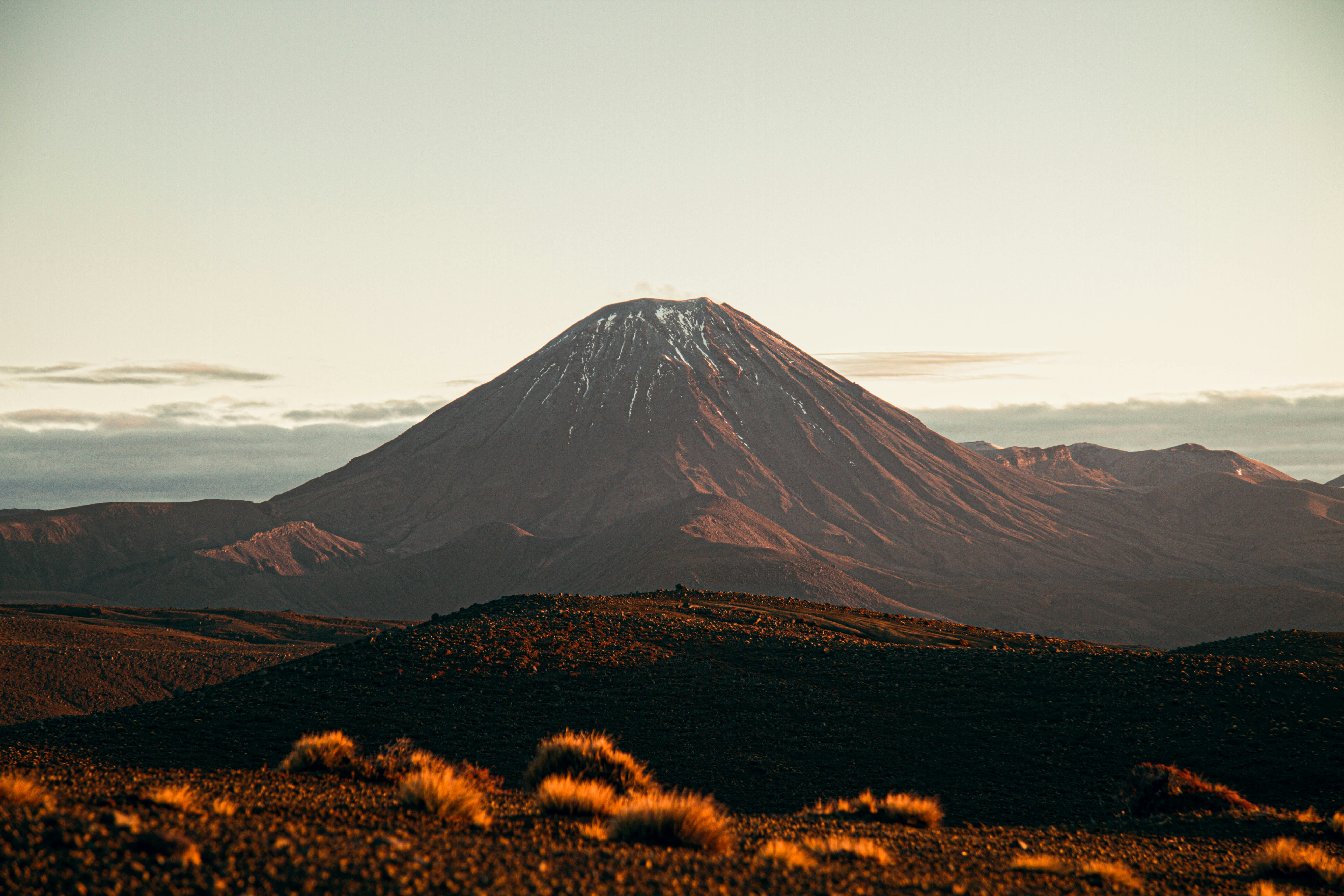 Misty volcanoes in Volcanoes National Park.