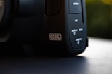 a close up of a camera on a table
