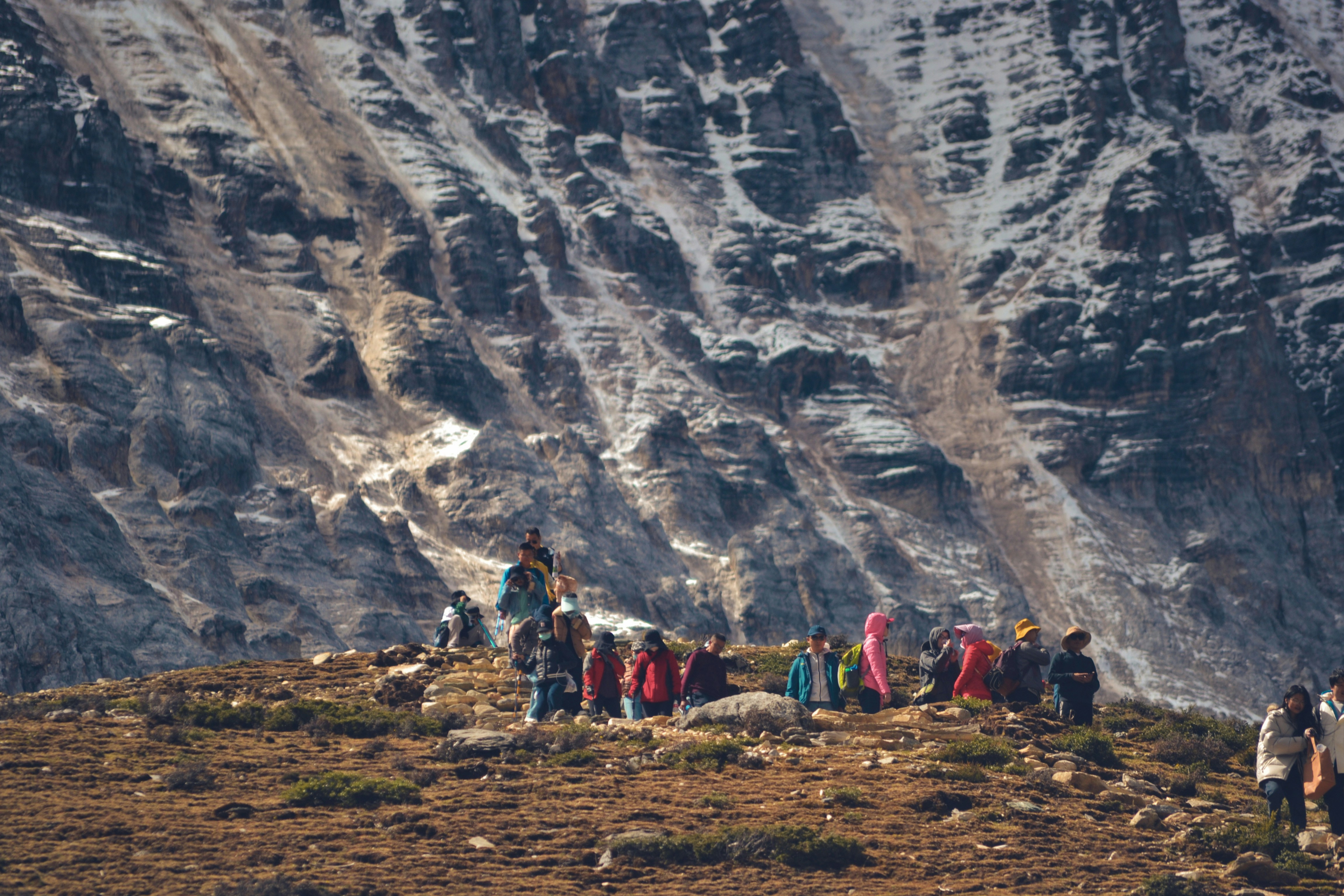 Yading mountains with hiking group