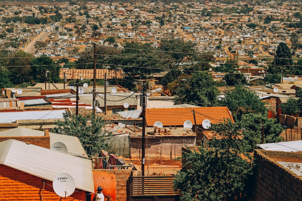 a view of a city from a hill