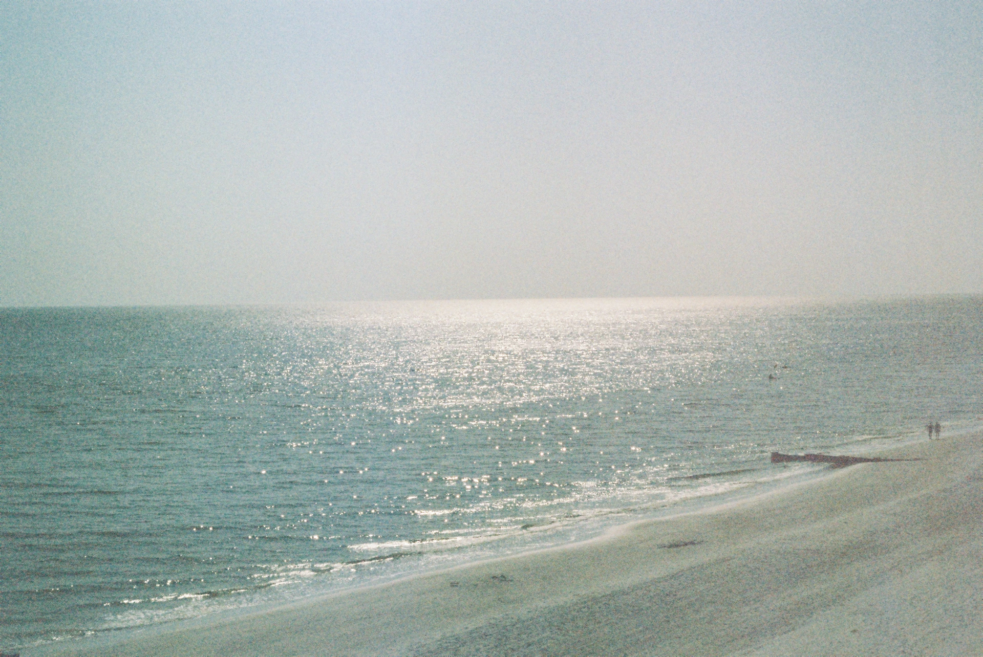a view of the ocean from a beach