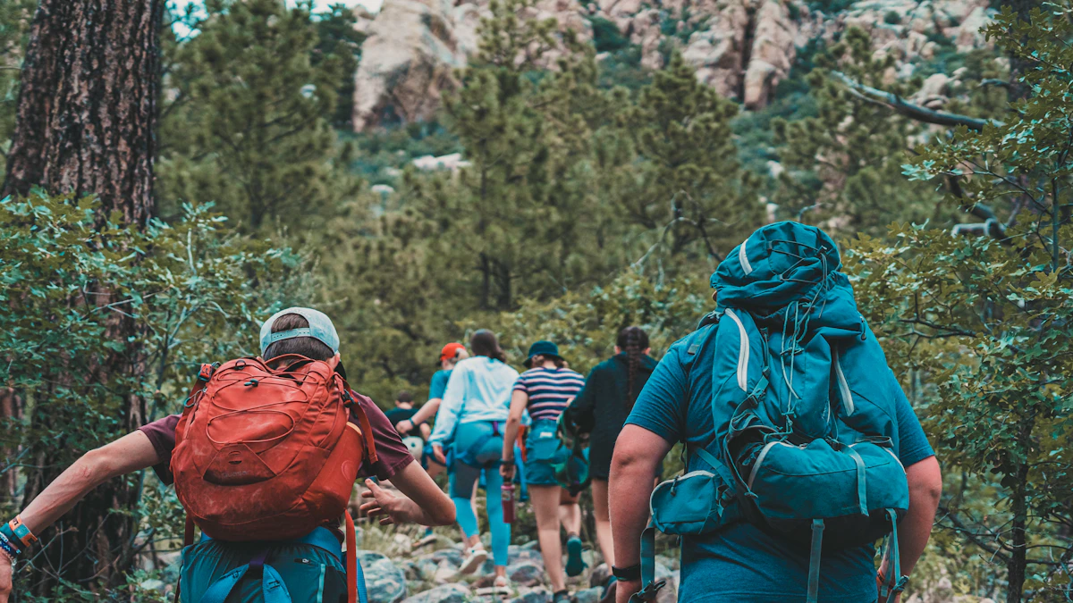 Hikers with backpacks