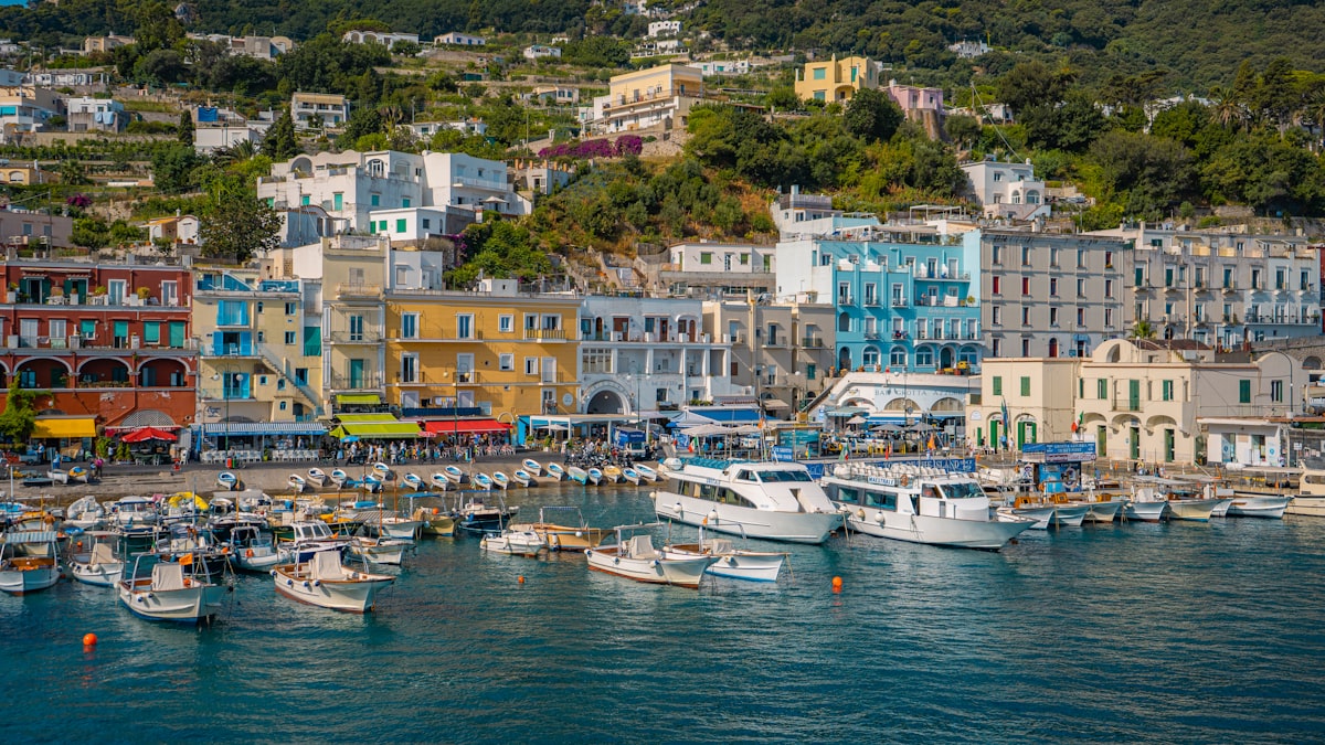 Capri August — Faraglioni summer yachts crowd