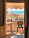 Cozy balcony seating overlooking the Adriatic Sea at sunset.