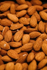 a pile of almonds sitting on top of each other