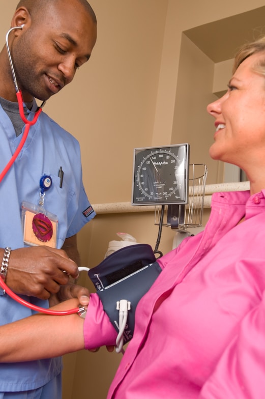 a doctor checking the blood of a patient