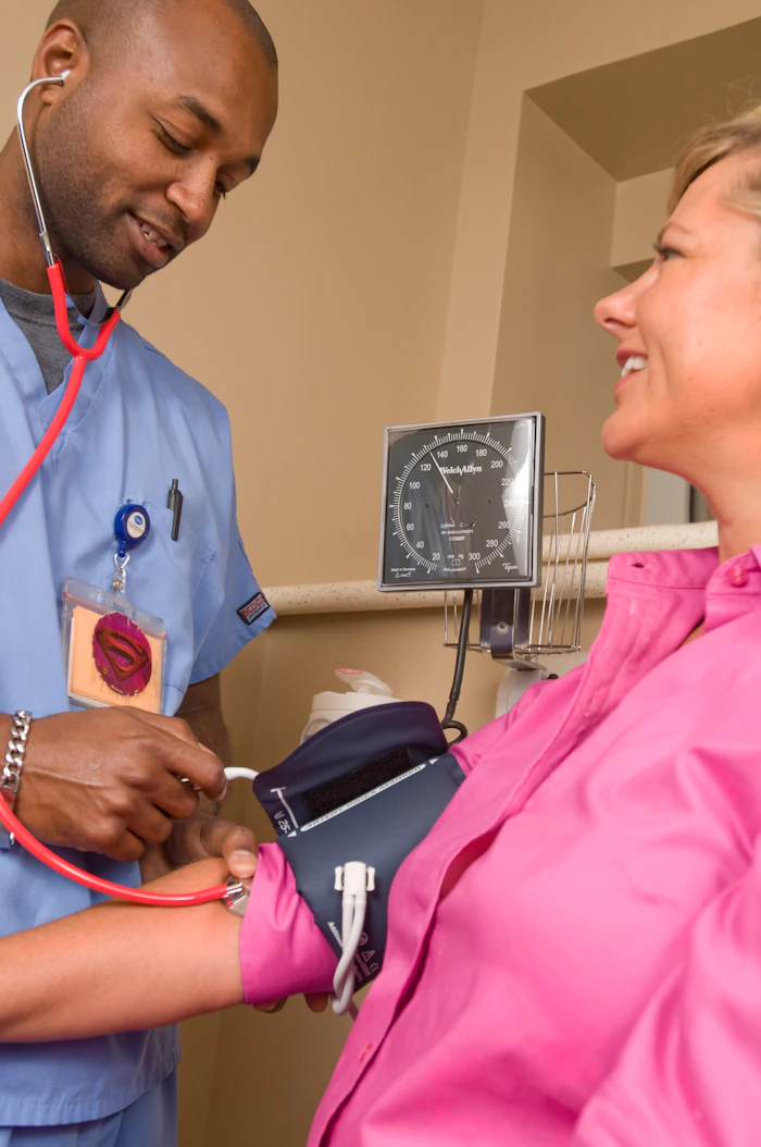 Healthcare team reviewing patient information