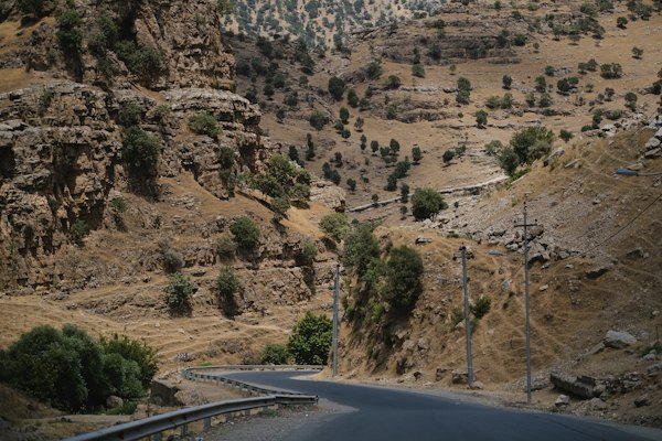 A winding road in the middle of a mountainous area — Erbil, Iraq