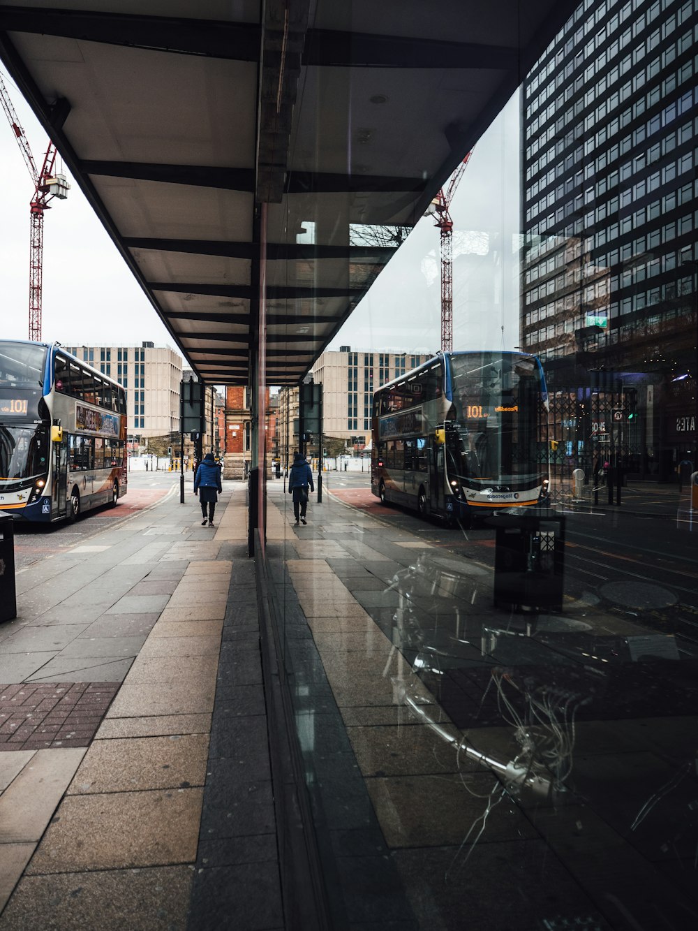 a couple of buses parked next to each other on a street