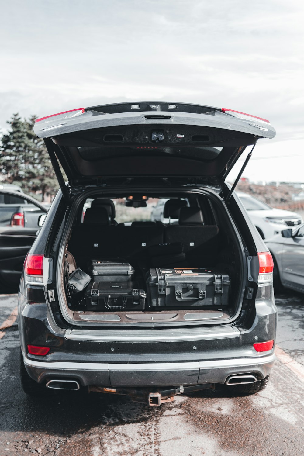 the back end of a car with its trunk open