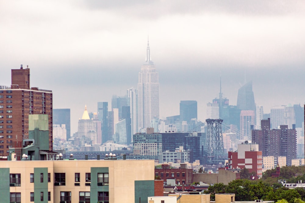 a view of a city from a high rise building