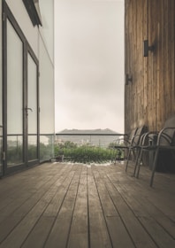 Spacious furnished roof deck overlooking the serene surroundings at Lionsgate.