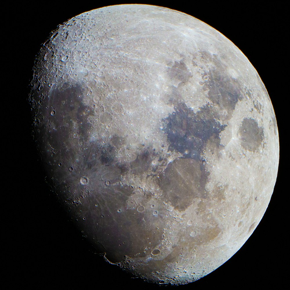 a close up of the moon with a black background