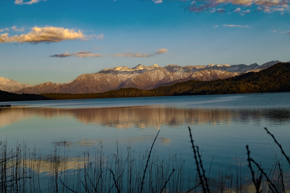 a large body of water surrounded by mountains