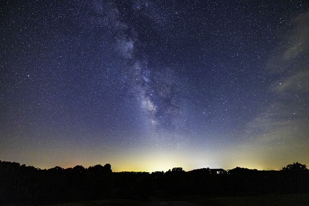 the night sky with the milky in the background