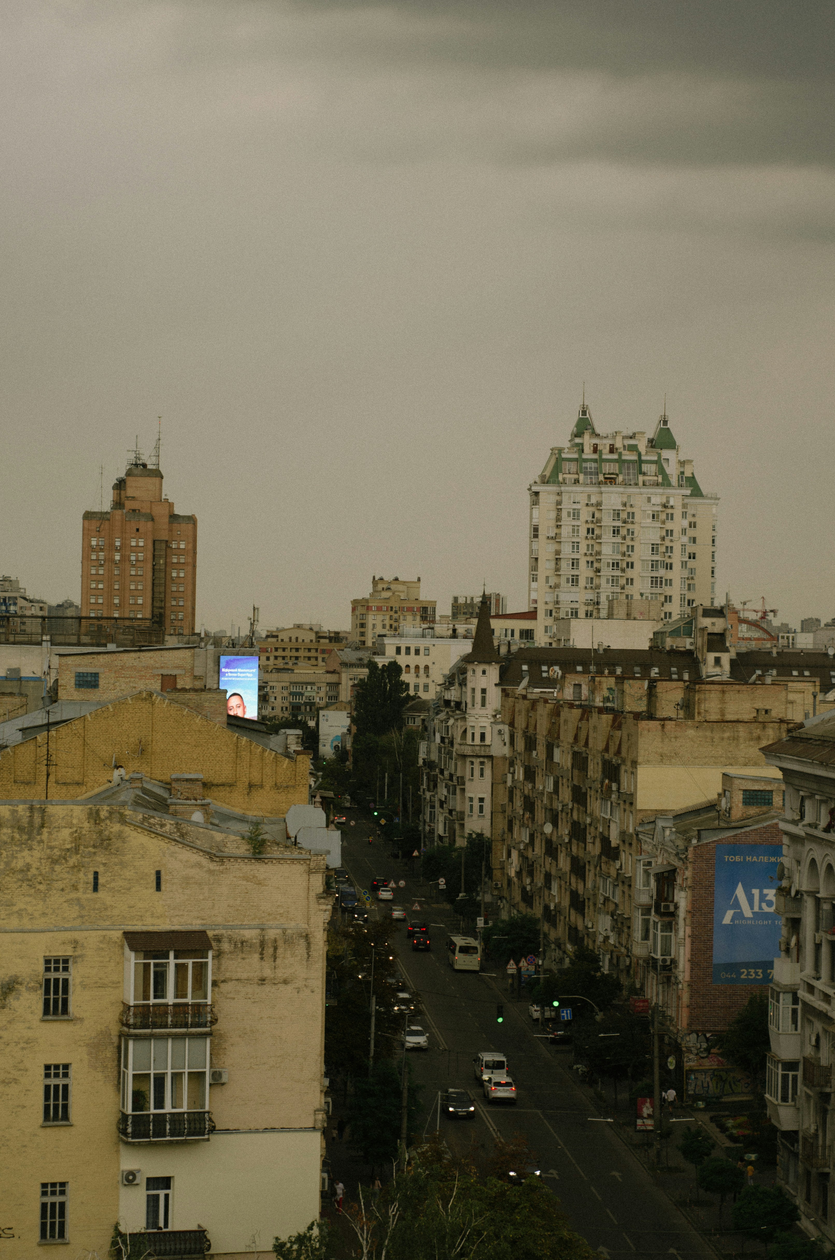 a view of a city from a tall building