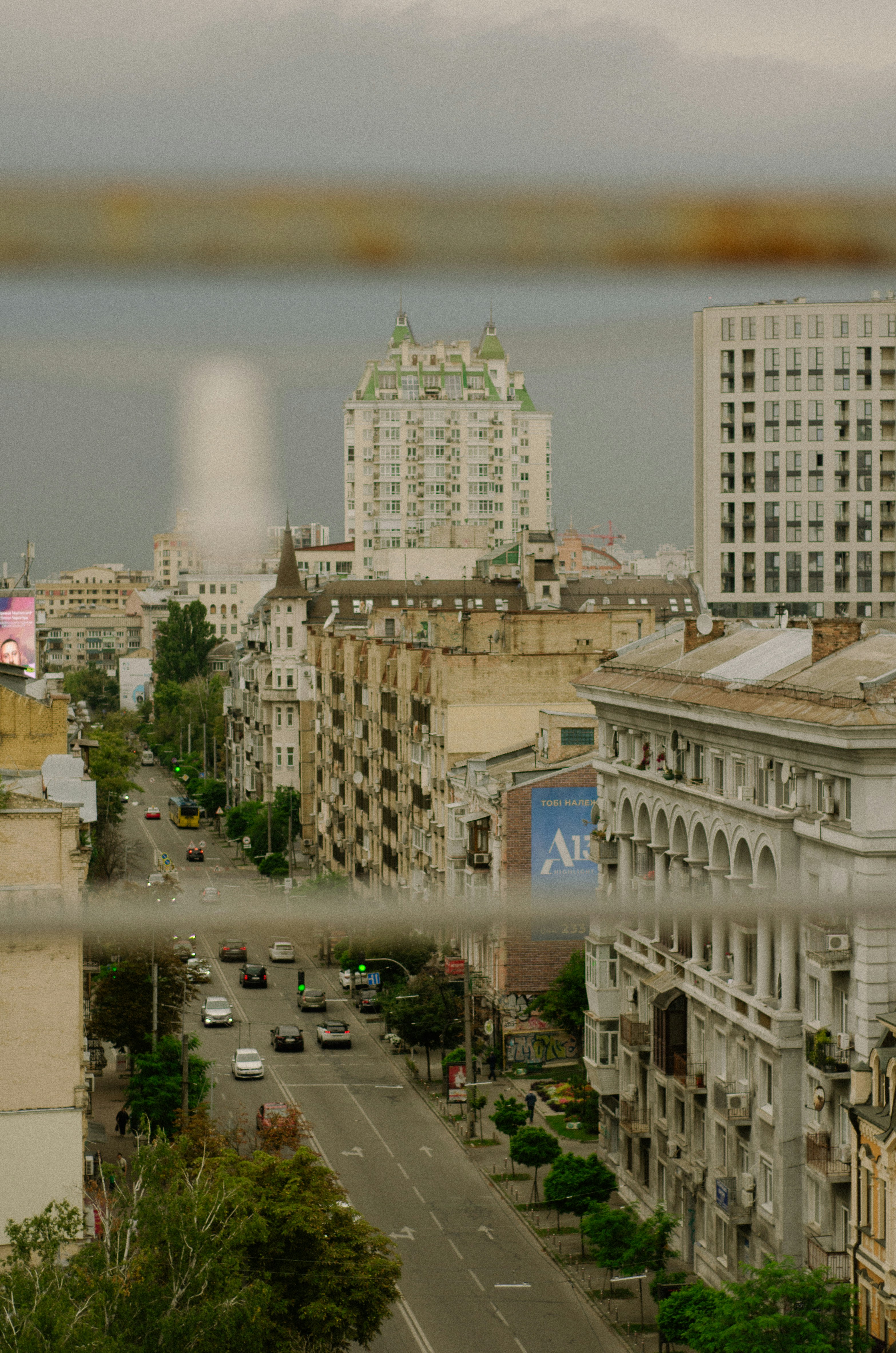a view of a city from a window