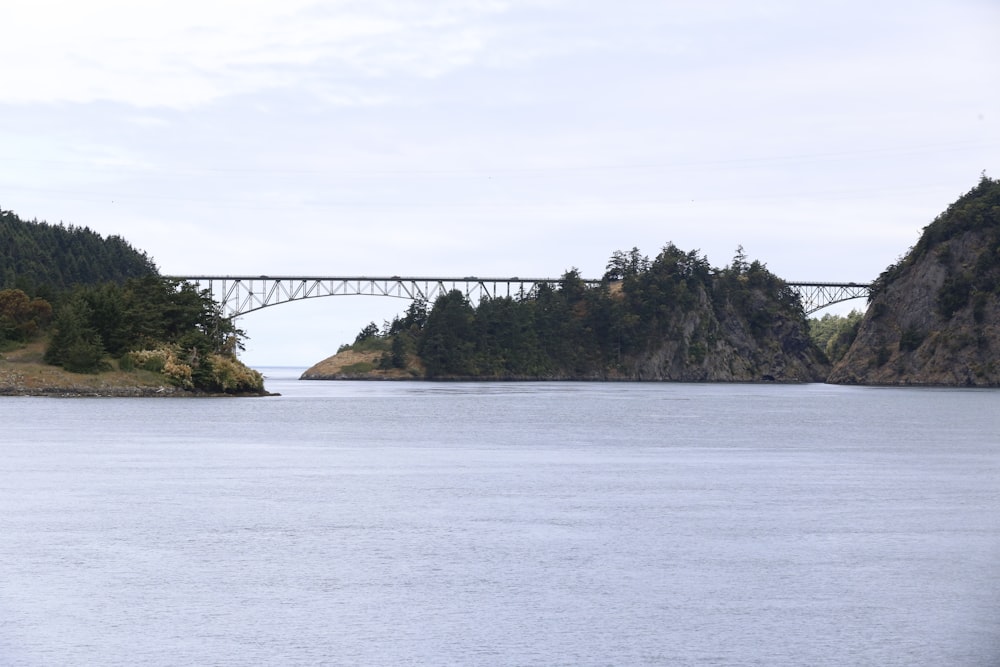 a bridge over a large body of water