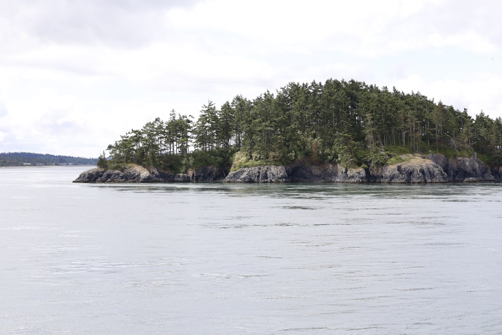 a small island in the middle of a body of water