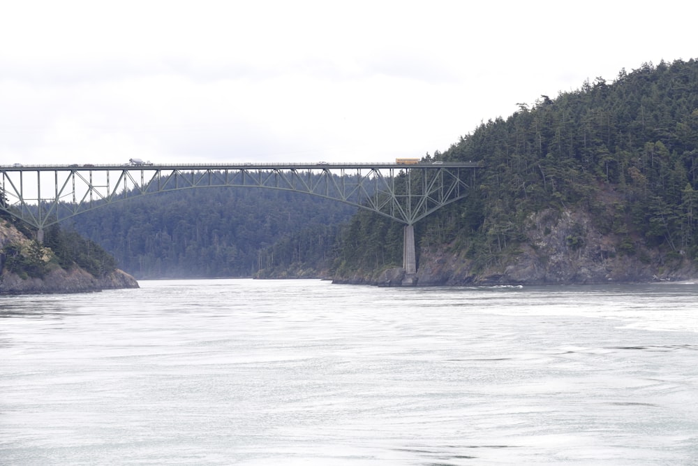 a bridge over a large body of water