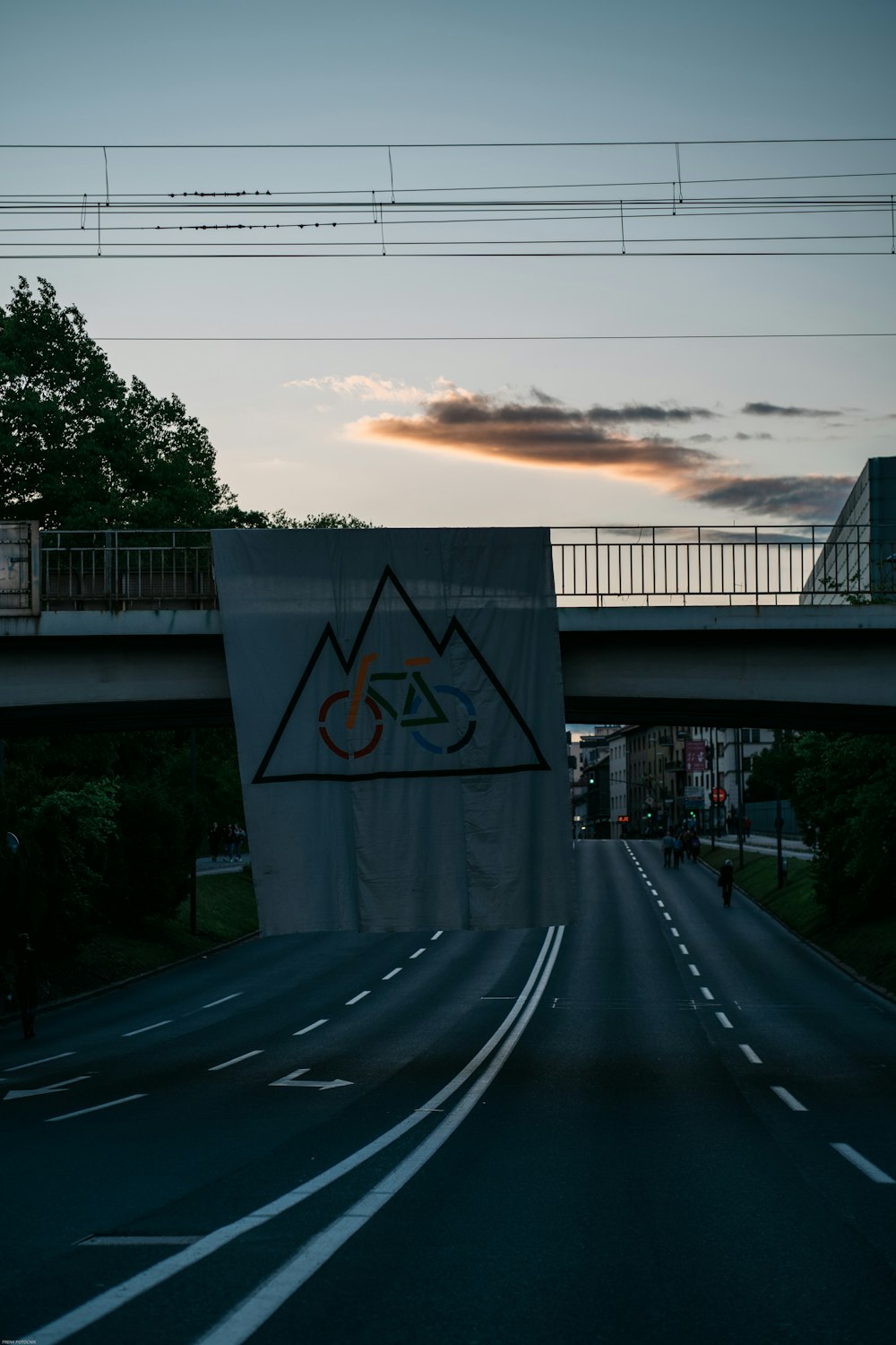 a street with a sign on the side of it