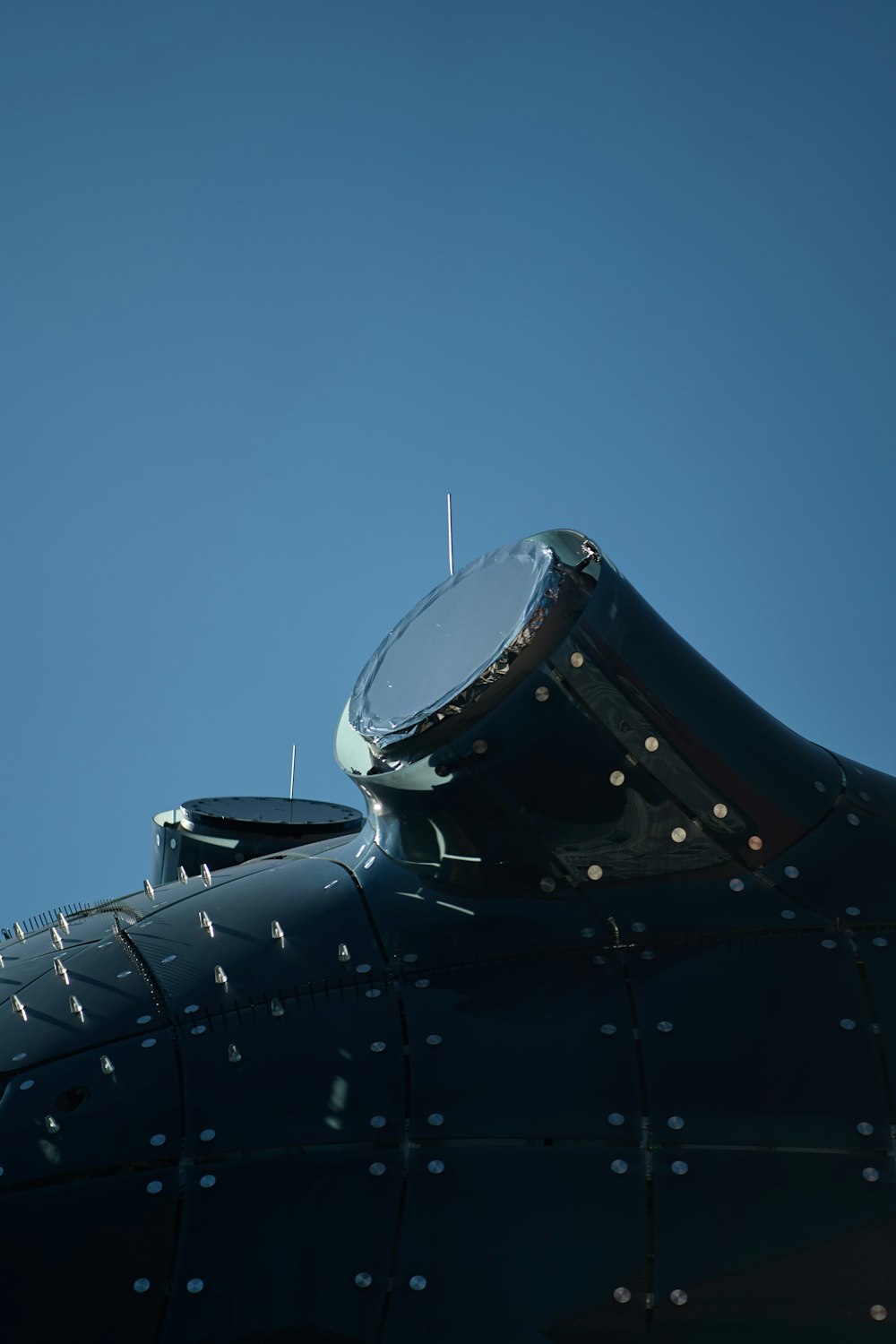 a close up of the nose of an airplane