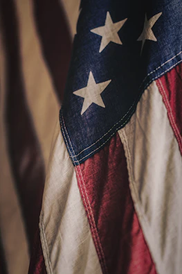 a close up of an american flag