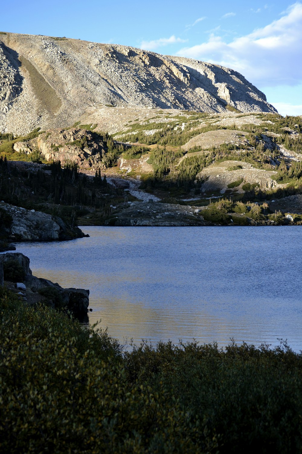 a large body of water surrounded by mountains