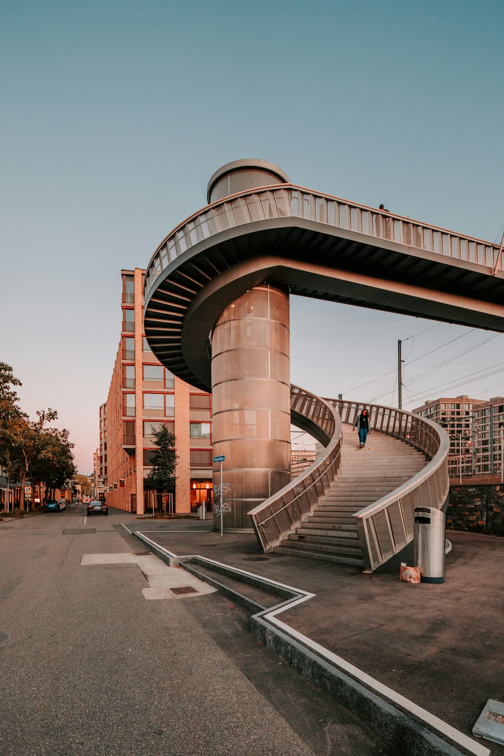 a building with a staircase going up to the top of it