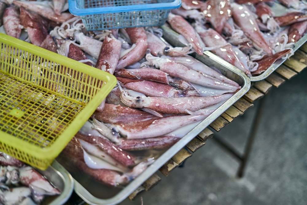 a bunch of fish that are on a table