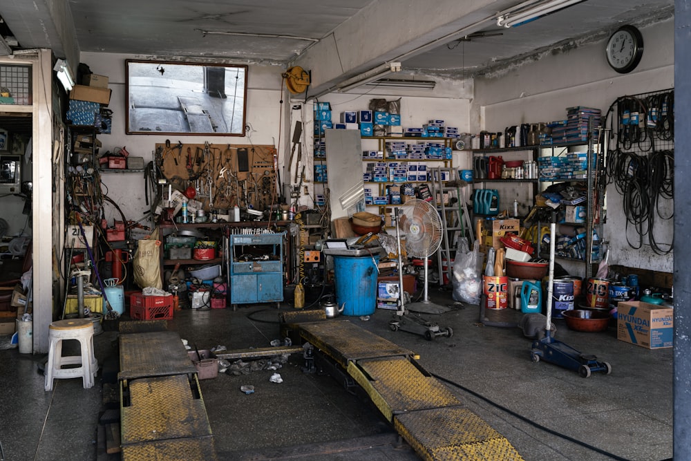 a store filled with lots of luggage