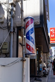 a pole with an american flag painted on it