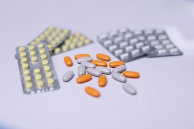 a close up of pills and contraptions on a table