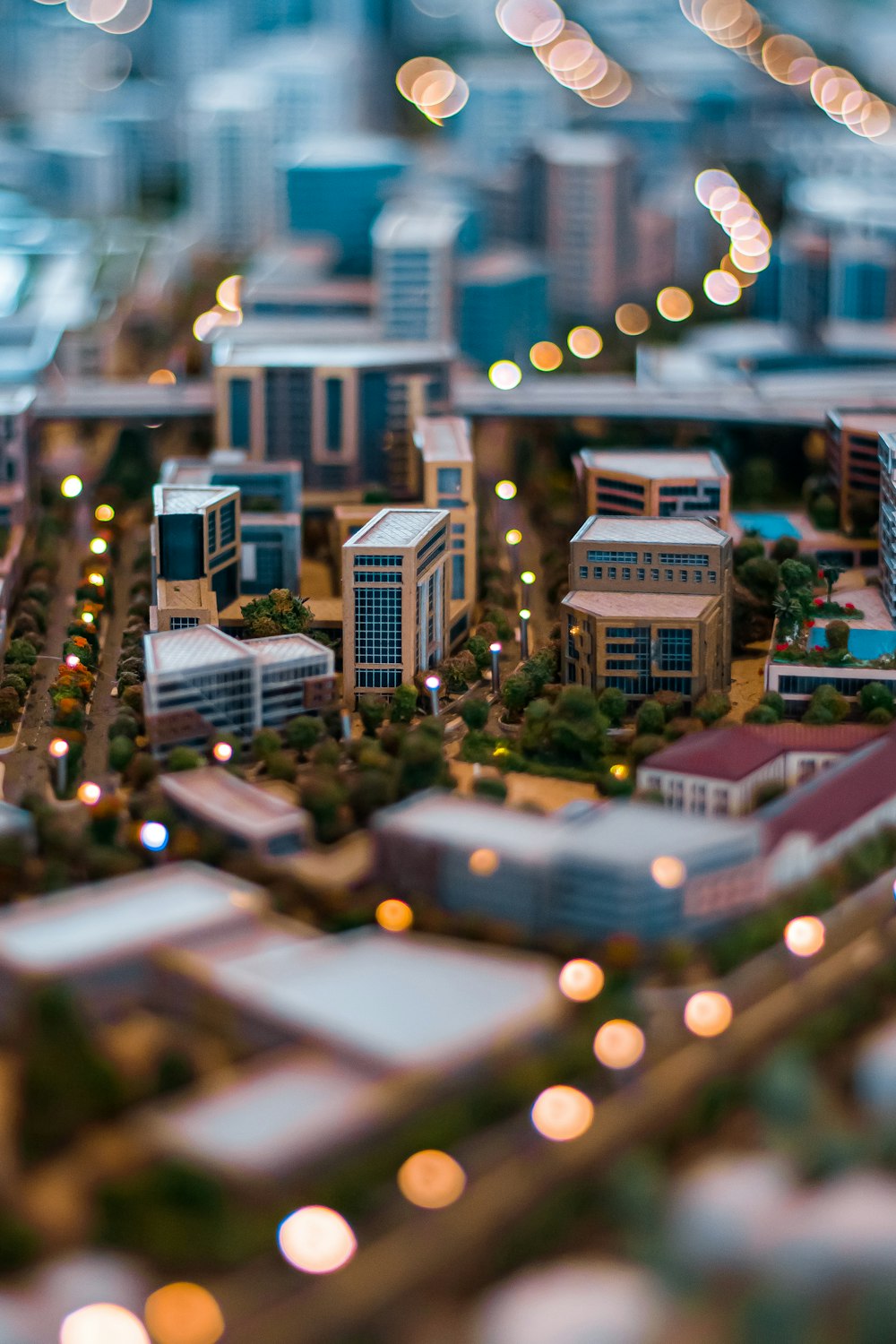 a model of a city with lots of buildings