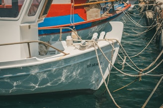 a couple of boats that are sitting in the water