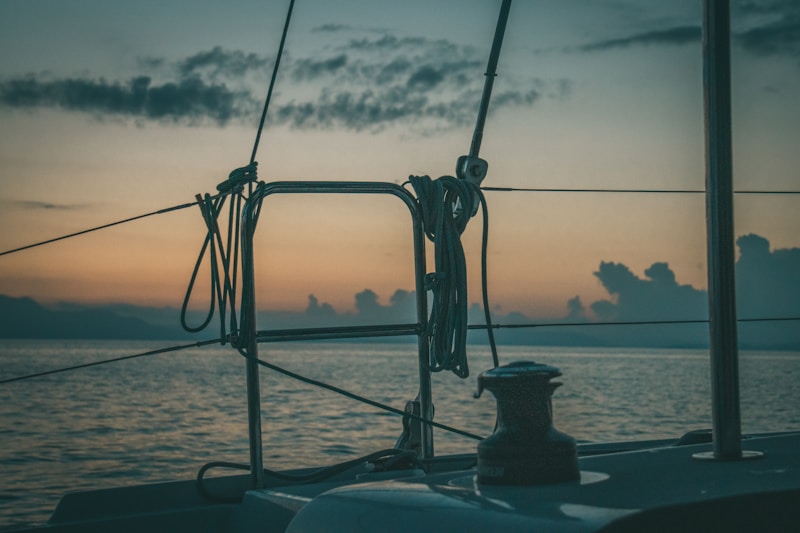 Sunset view from sailboat