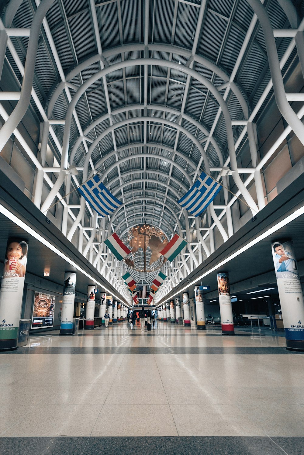 a very large building with a very long ceiling