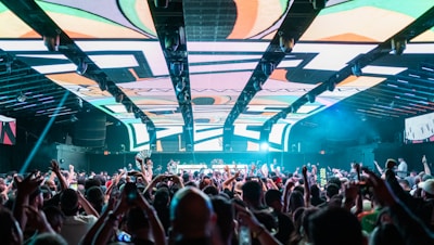 A vibrant cartoon illustration showing a corporate event’s energy, with doodles highlighting key themes and audience reactions.