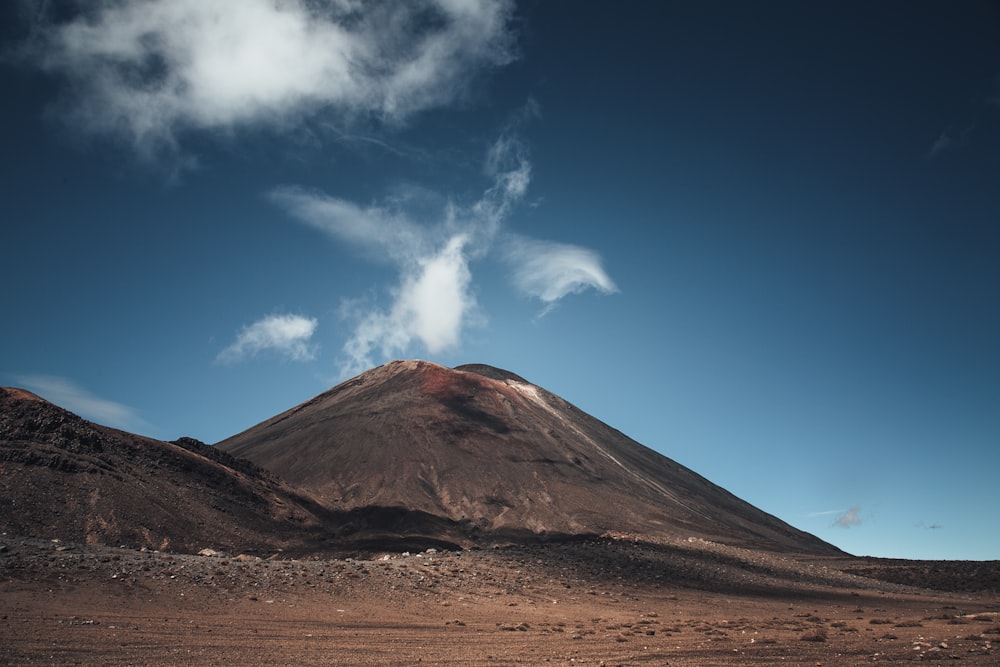 a mountain with a cloud in the sky