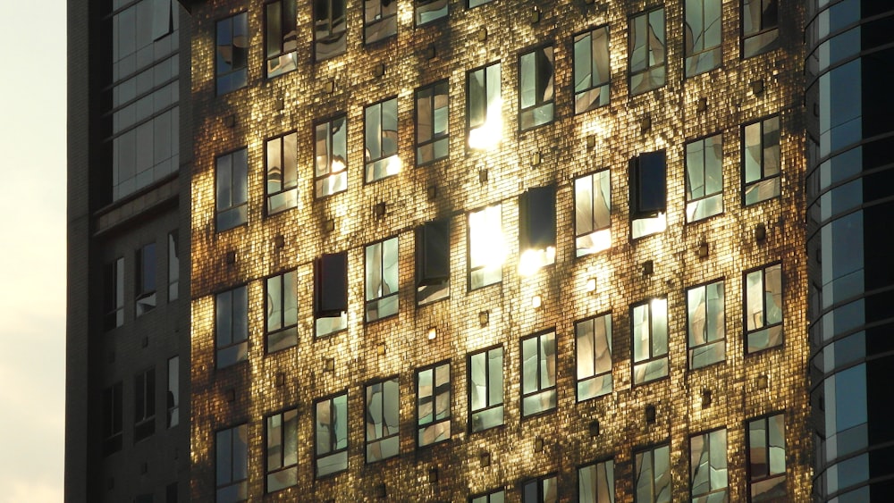 a very tall building with lots of windows