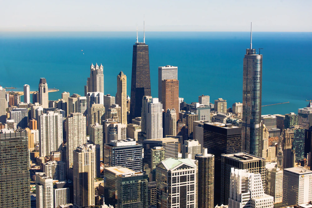 Chicago skyline over Lake Michigan