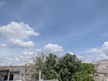 A beautiful rooftop with clear blue skies above.