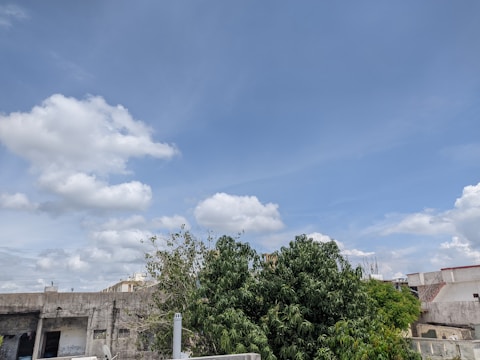 A beautiful rooftop with clear blue skies above.