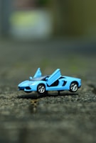 A close-up view of a detailed miniature sports car.