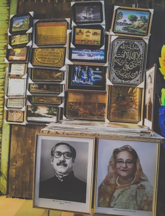 Variety of photo prints and framed pictures showcasing different sizes and styles.