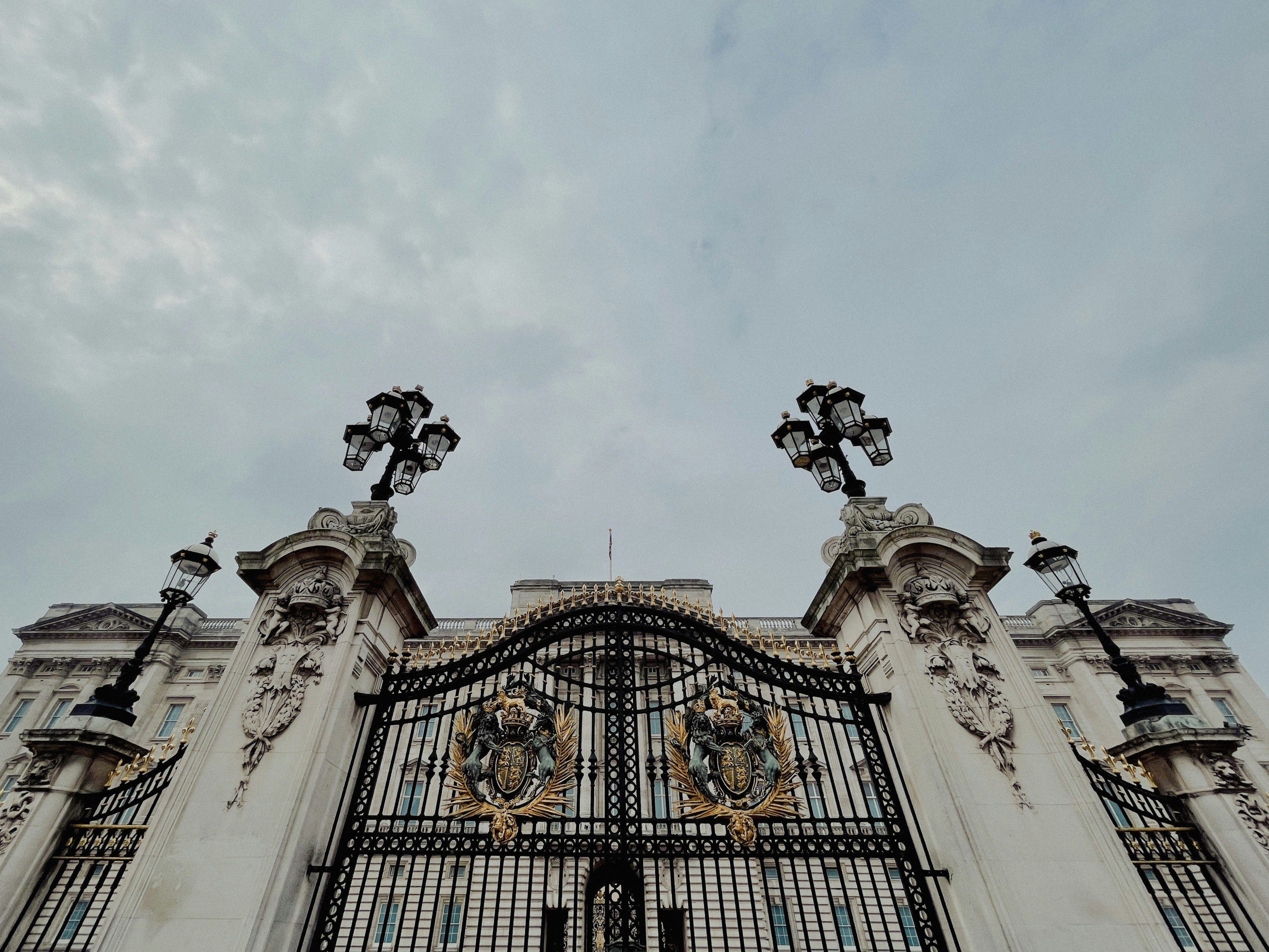 a large building with a massive iron gate