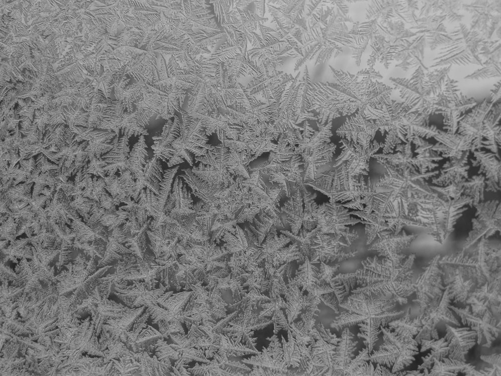 a close up of a frosted glass window