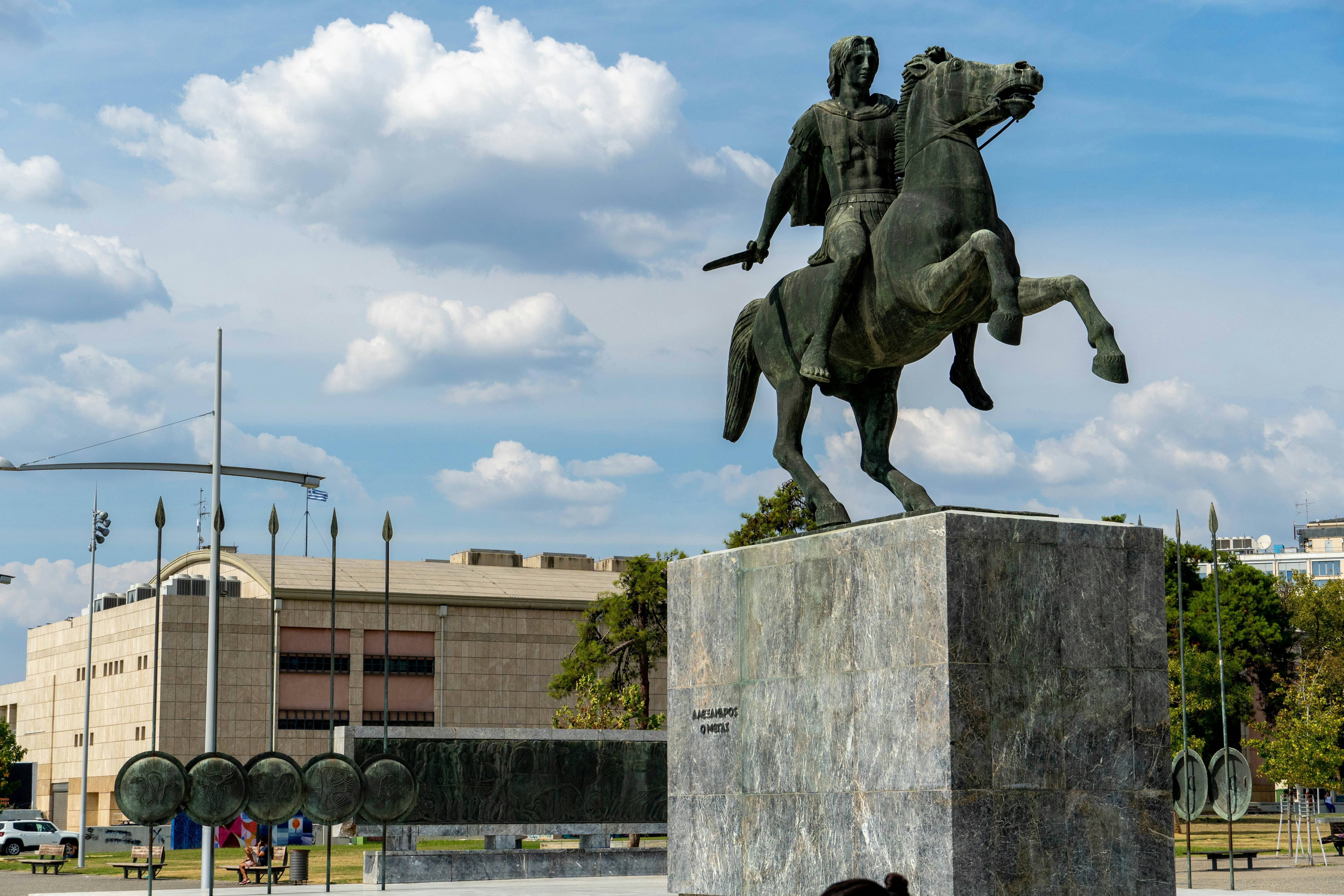 a statue of a man riding a horse