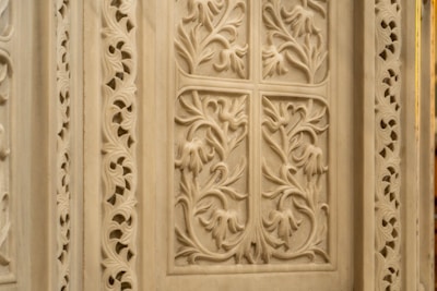 An intricate stone sculpture showcasing craftsmanship.