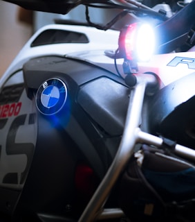 A close-up of the BMW G310 GS showcasing its sleek design.